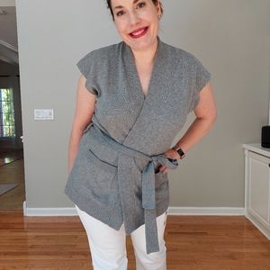 Banana Republic Soft Gray Cap Sleeve Sweater Vest / Cardigan